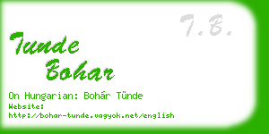 tunde bohar business card
