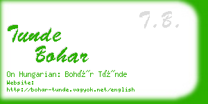 tunde bohar business card